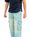 Vintage Blue Denim Cargo - Relaxed Fit
