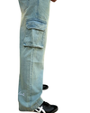Vintage Blue Denim Cargo - Relaxed Fit