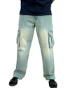Vintage Blue Denim Cargo - Relaxed Fit